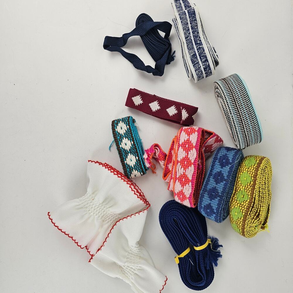 VTG 1970s lot woven and knit trims clothing embellishment crafts sewing